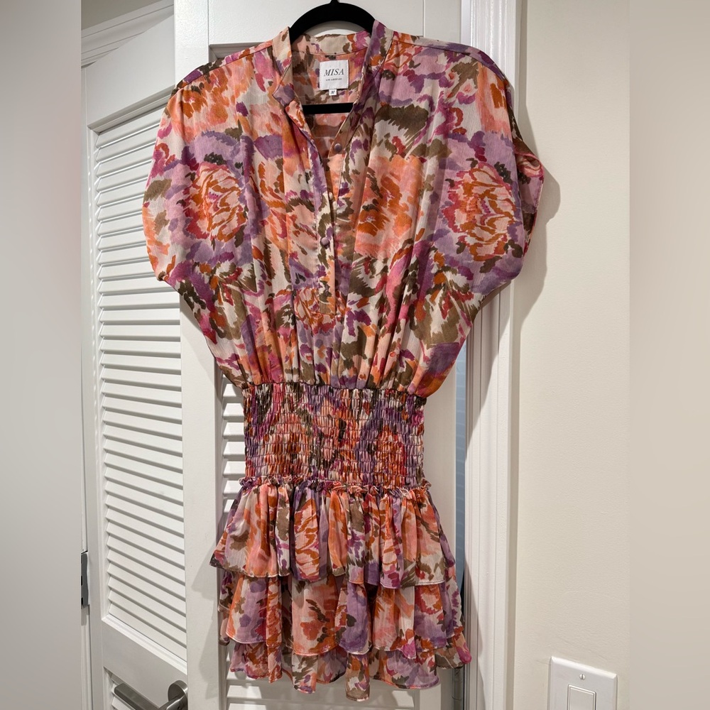 Misa Los Angeles Floral Mini Dress - Pink, Purple, Orange